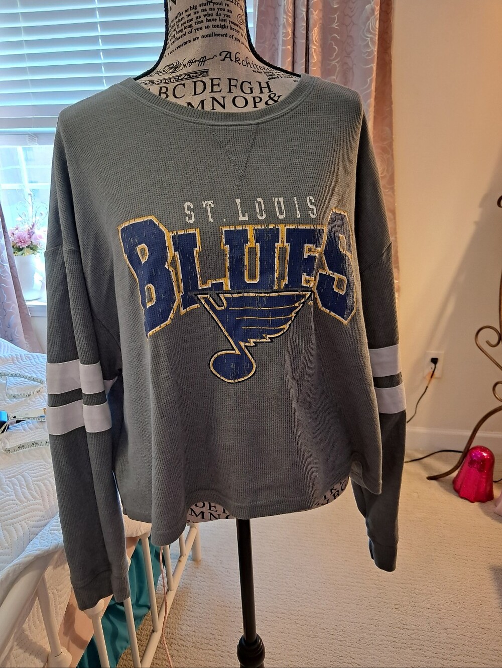 St Louis Blues Crop Ling Sleeve T Xxl